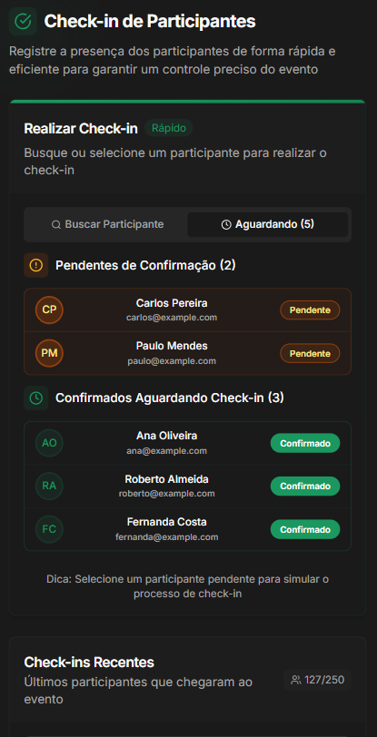 Preview do aplicativo InCheck em um smartphone
